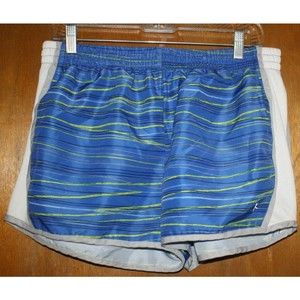 Danskin Now Shorts Blue/Yellow Athletic Running Active Gym Women's Large (12-14)